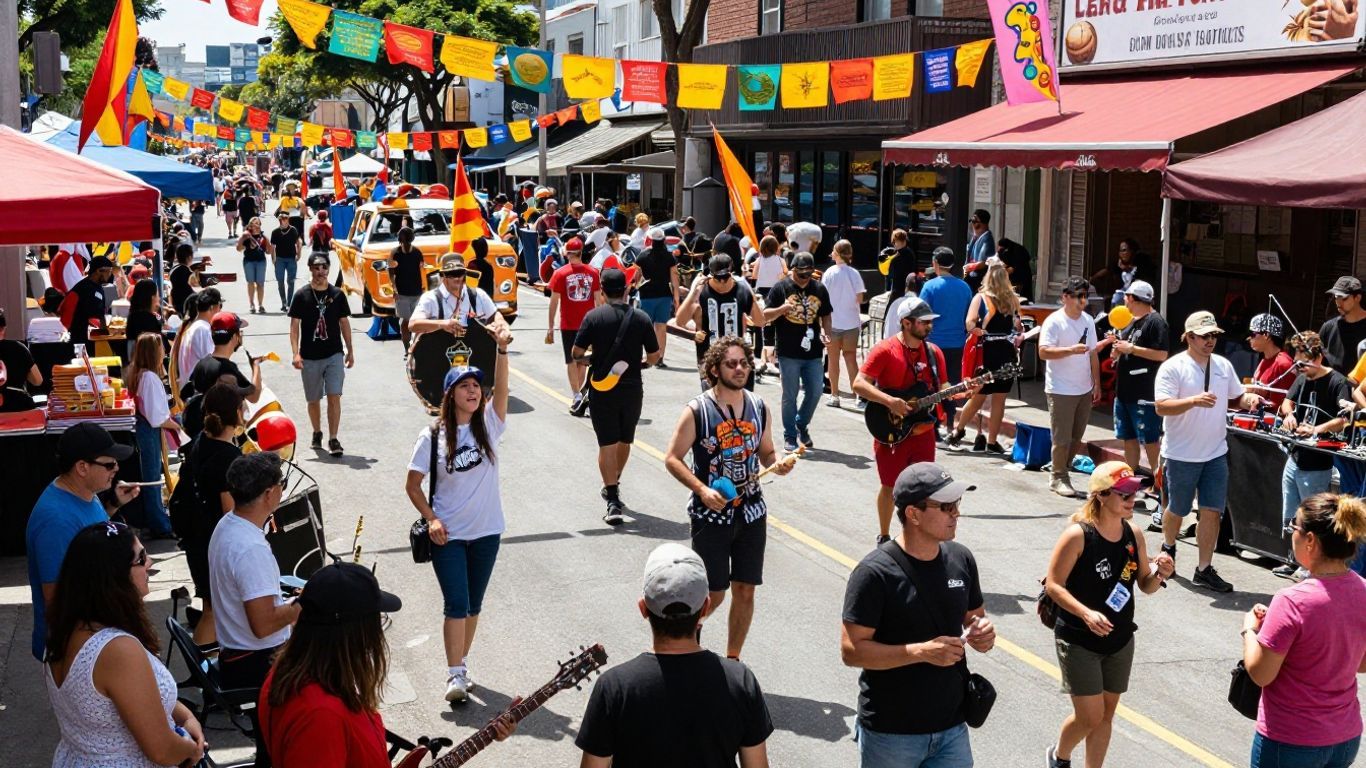 San Francisco street festival with parade and happy crowds.