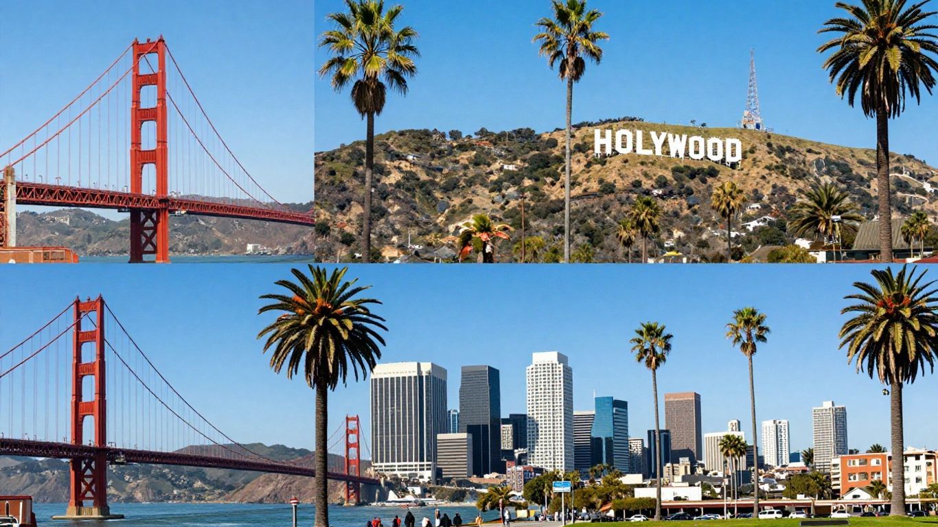 California city skylines and landmarks