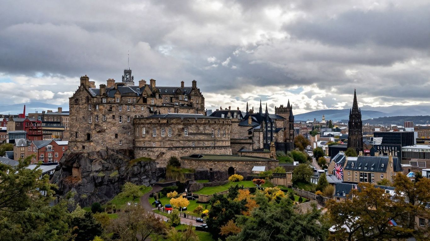 Edinburgh Castle overlooking the city