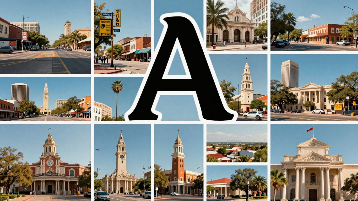 Texas cities starting with A collage