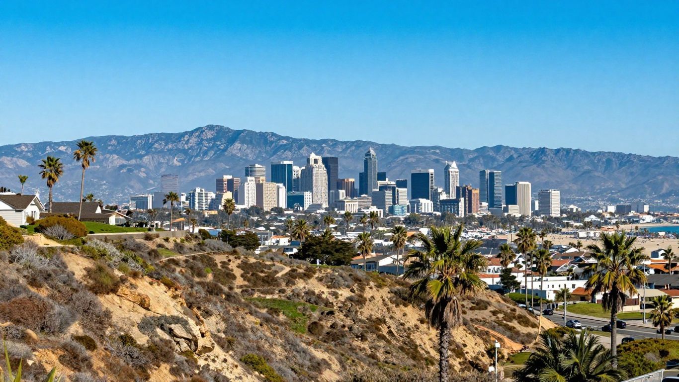 Interactive map of California cities and Southern California attractions.