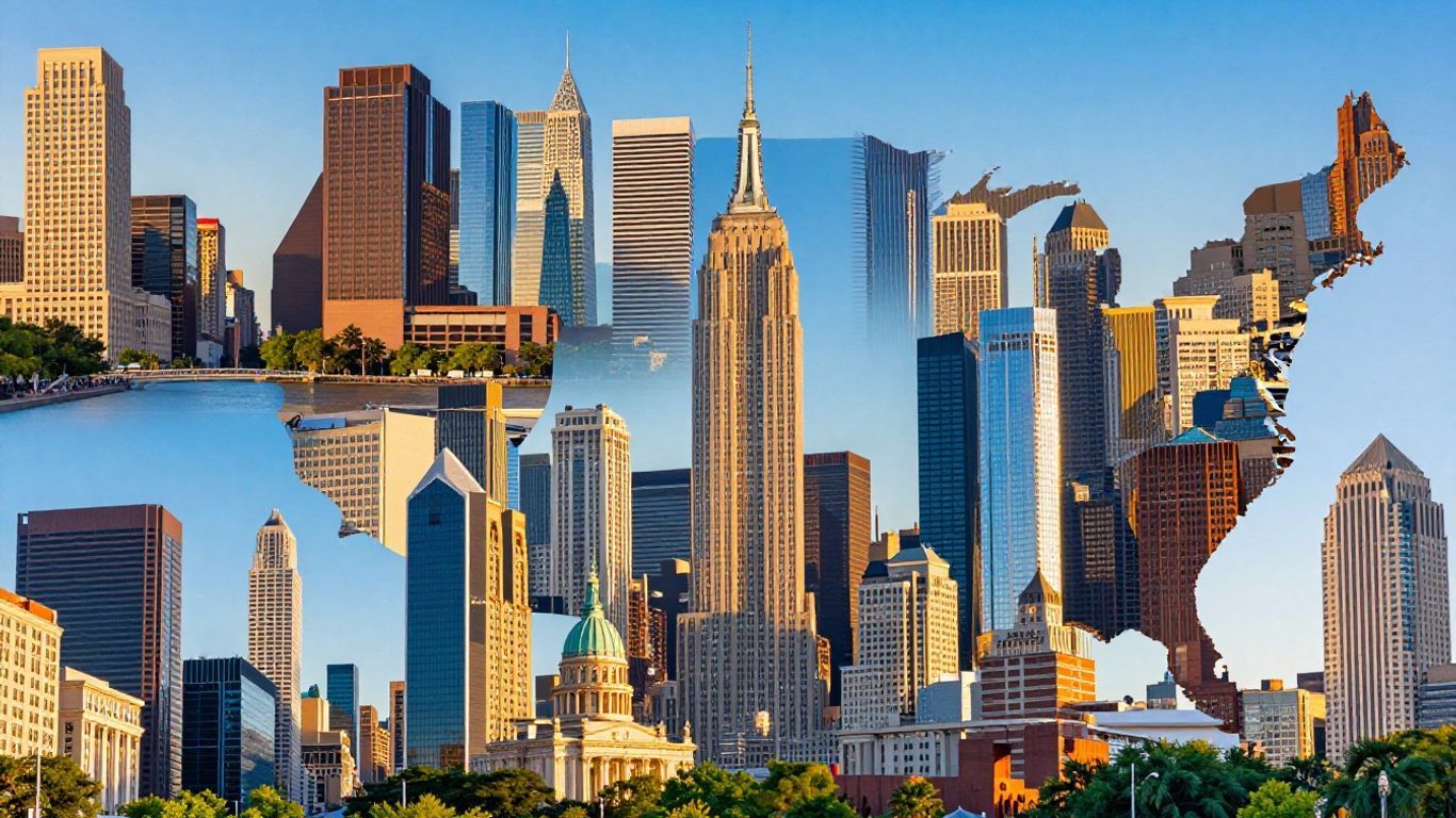 Interactive map of United States cities and landmarks.