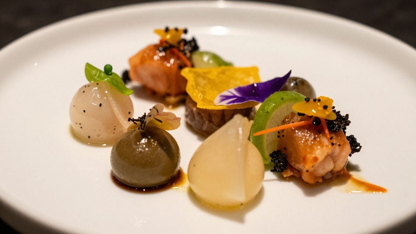 Artfully plated innovative dish at a San Francisco restaurant.