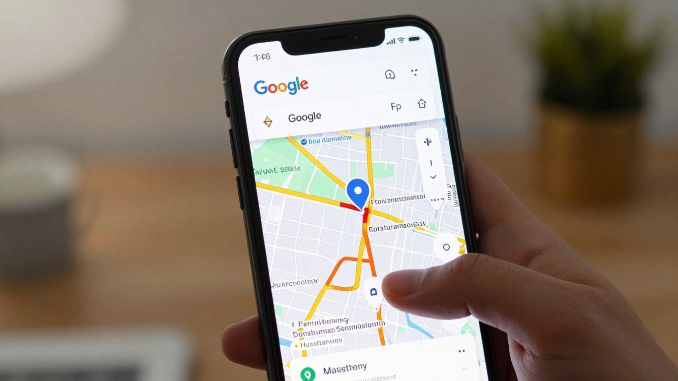 Google Maps interface on a smartphone screen.