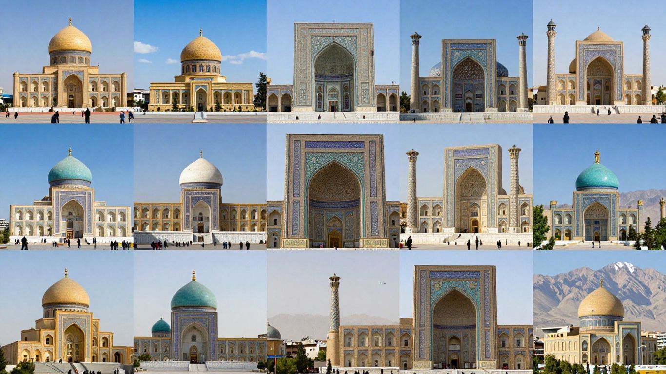 Collage of 30 countries' landmarks, including Kabul, Afghanistan.
