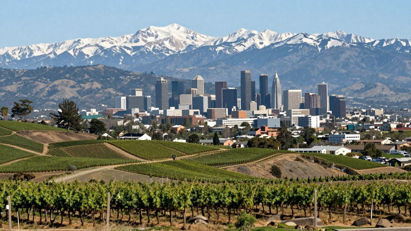 Interactive map of California cities and beyond.