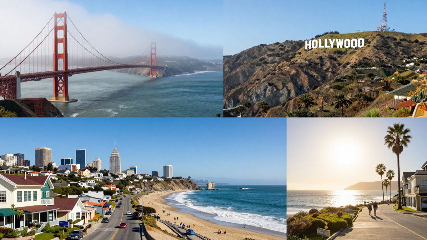 California cities and towns montage
