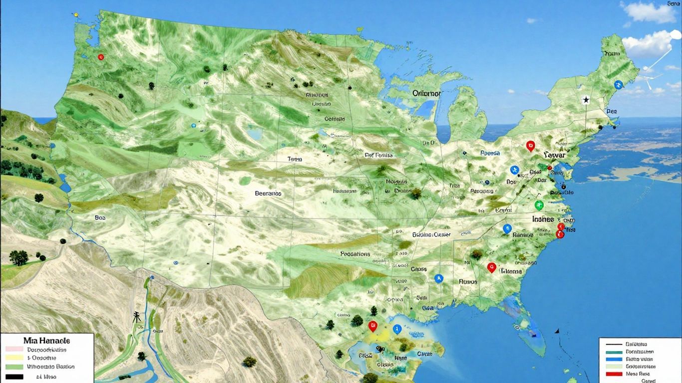 Interactive map of Texas cities and regions.