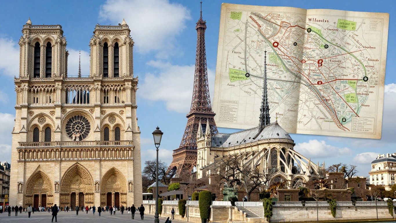 Parisian landmarks and French historical architecture.
