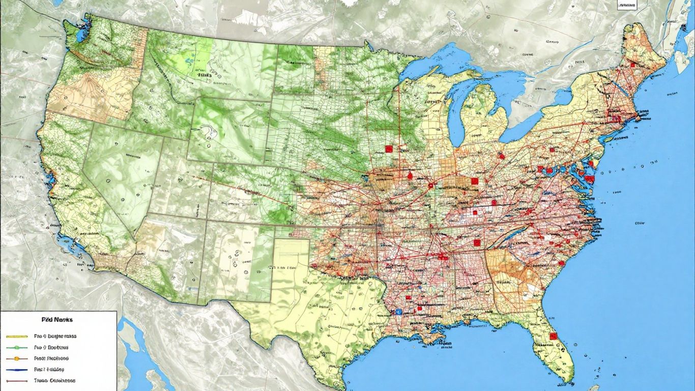 Map of United States cities