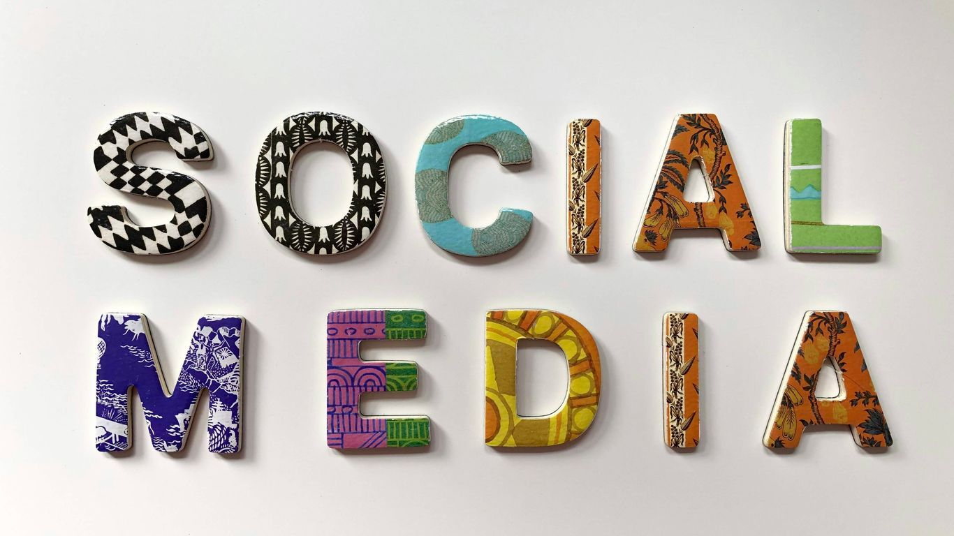 assorted-color social media signage