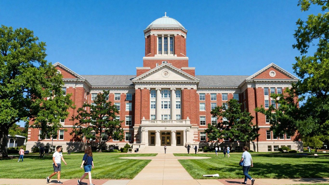 UMN Twin Cities campus with buildings and trees.