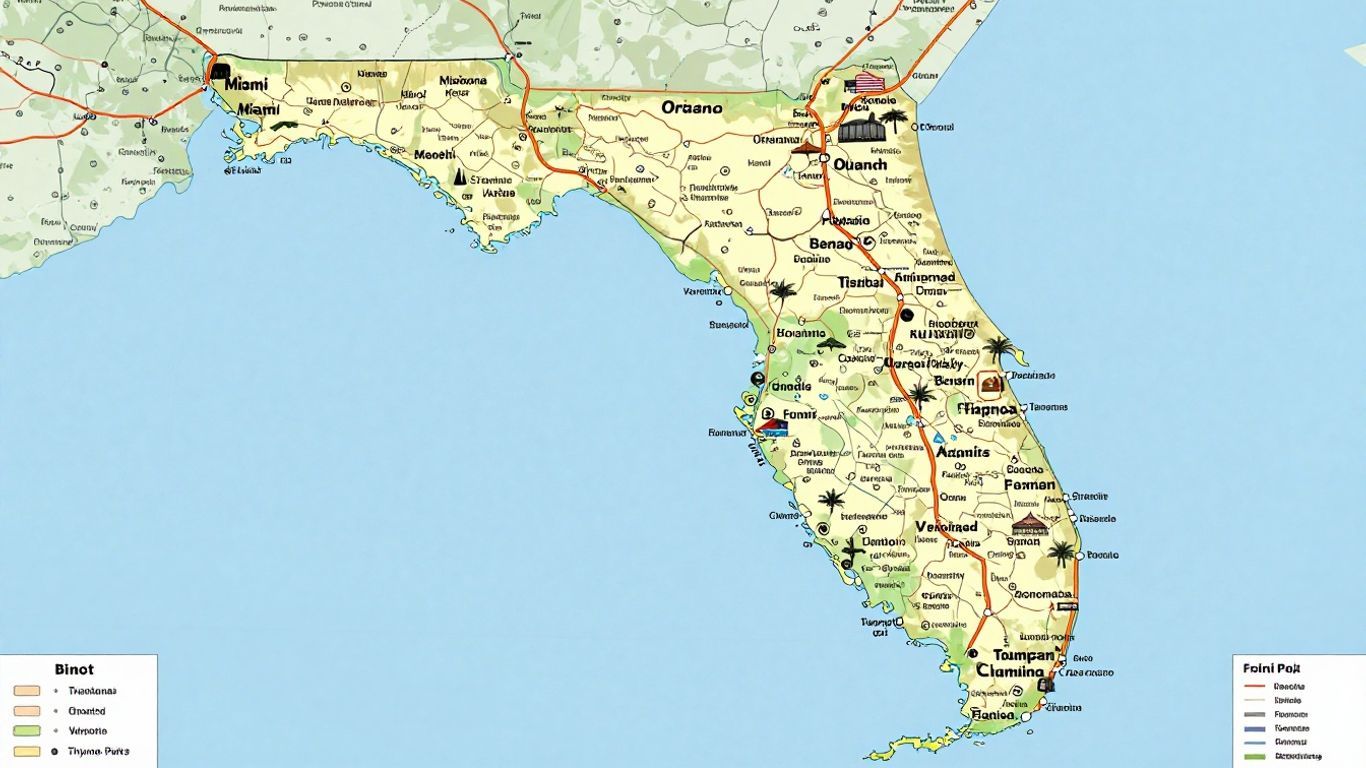 Detailed Map of Florida with Major Cities and Points of Interest