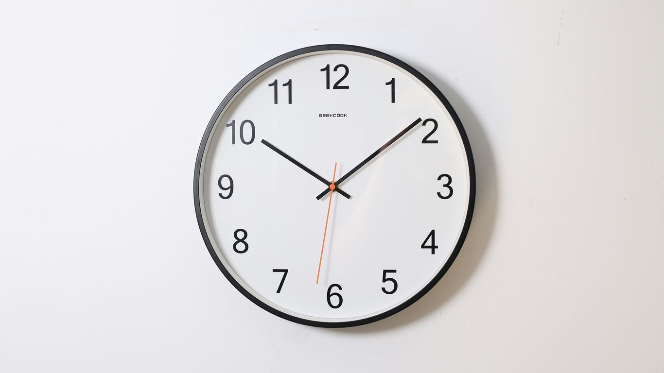 A clock showing time passing
