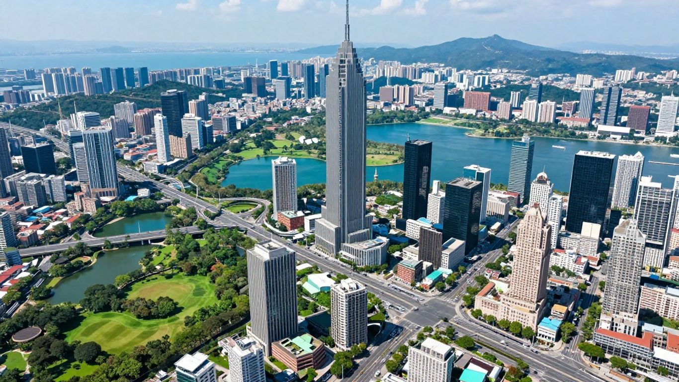 Vibrant, sprawling cityscape in Cities: Skylines.