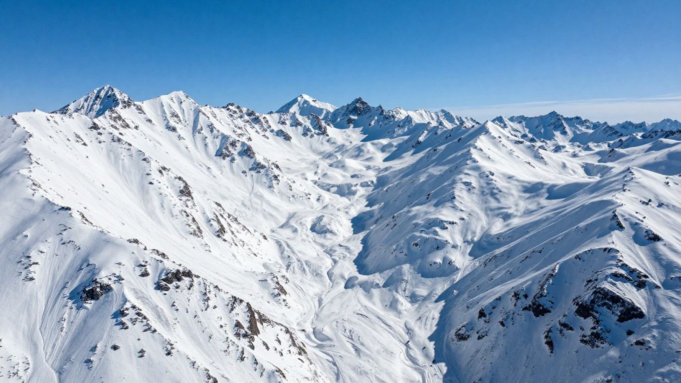 Vast snow-covered mountains in Alaska