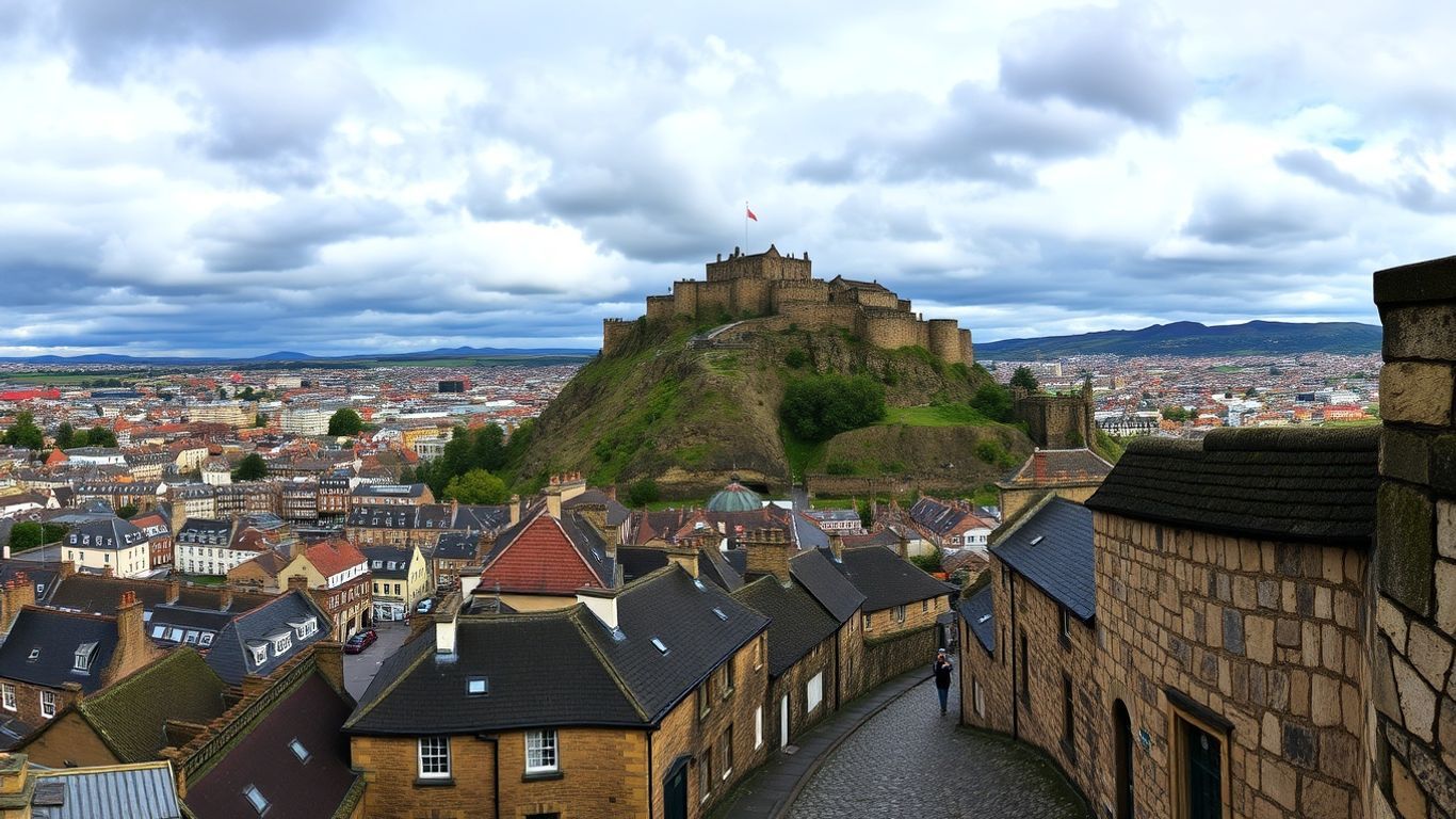 Edinburgh Castle overlooking the historic Scottish city.