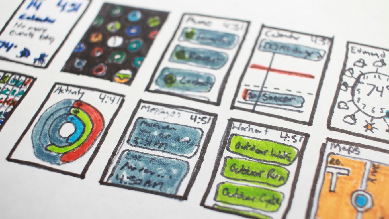 illustration of smartphone application screenshots