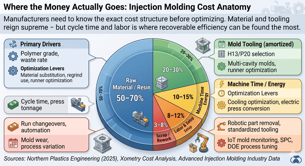 Injection Molding Strategies for Efficiency: Lowering Cost-Per-Part by 12%