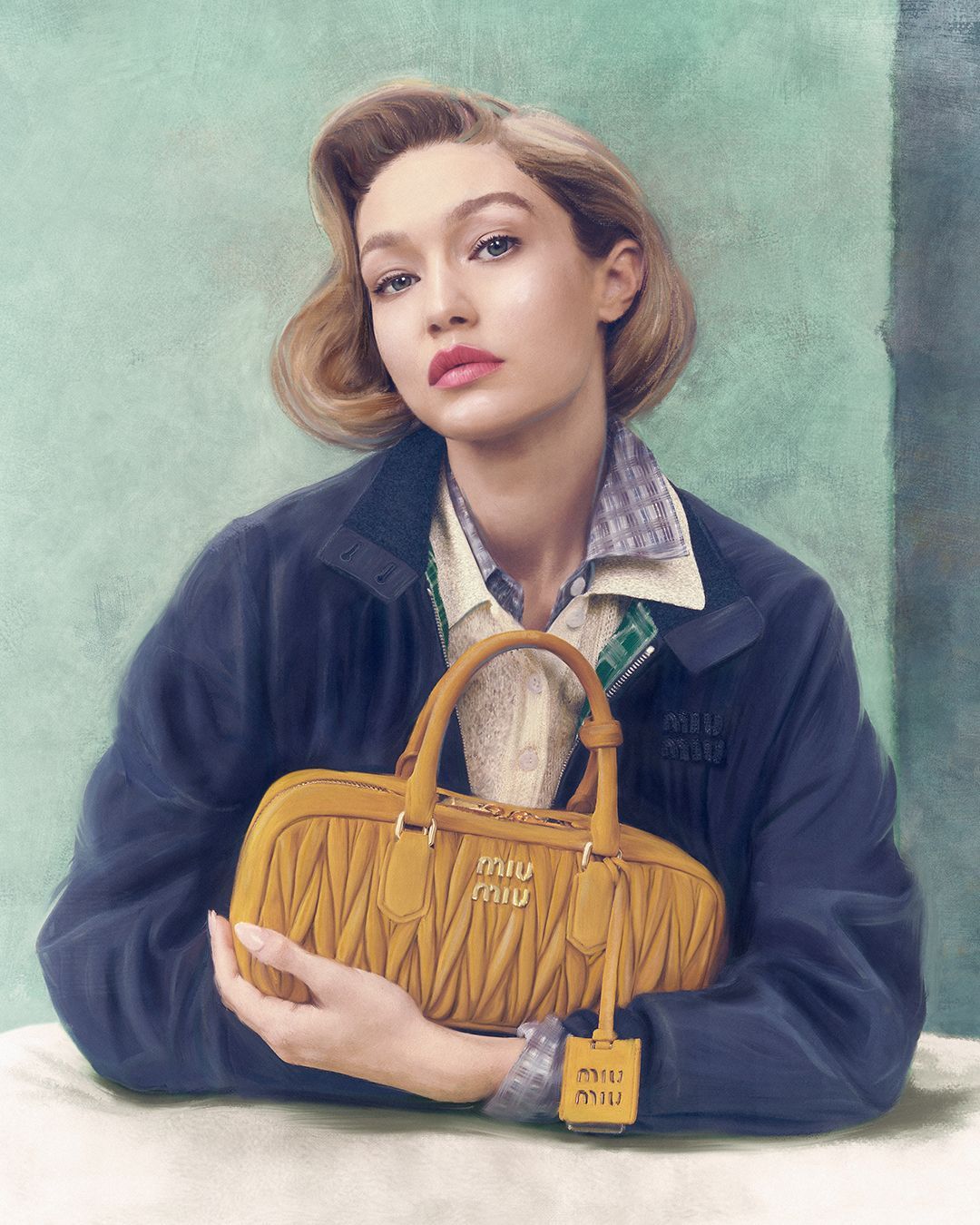 2025 Miu Miu leather goods campaign stars Gigi Hadid
