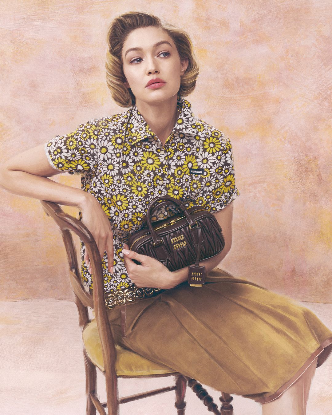2025 Miu Miu leather goods campaign stars Gigi Hadid