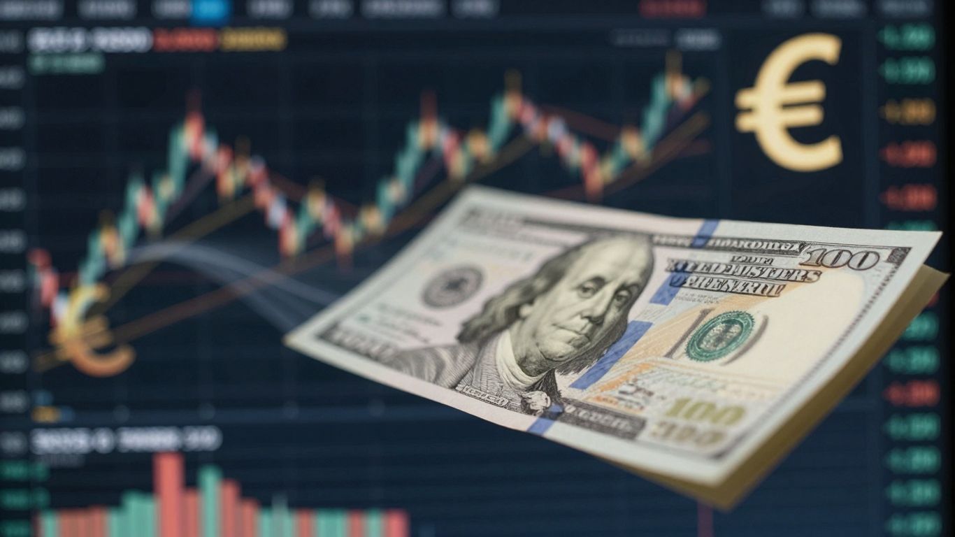 Forex trading concepts with abstract financial visuals.