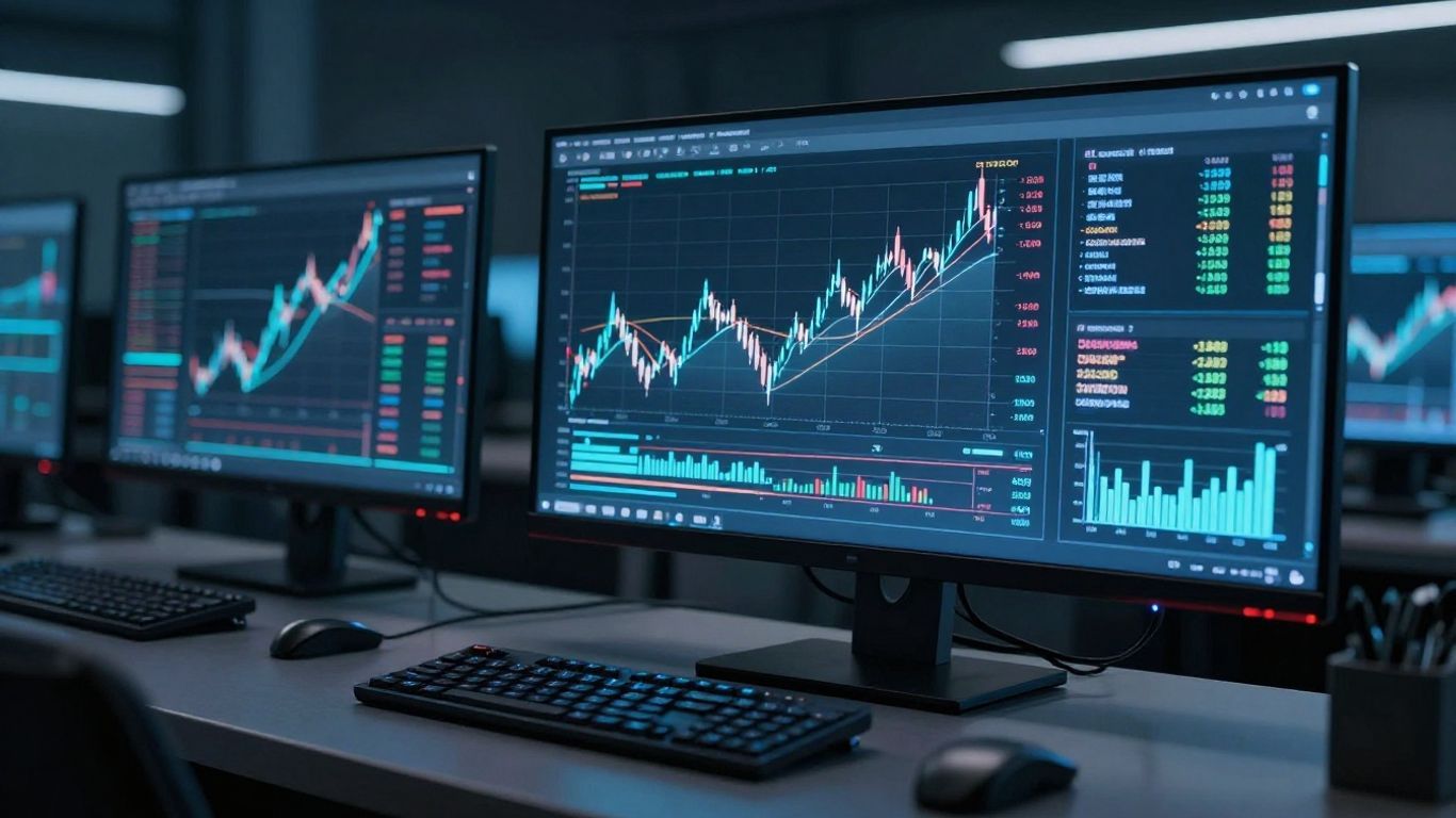 Automated trading interface on a computer screen.