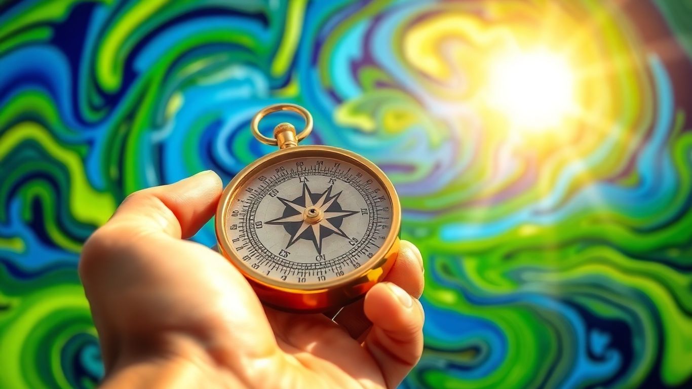 Forex strategy compass pointing to global currency exchange.