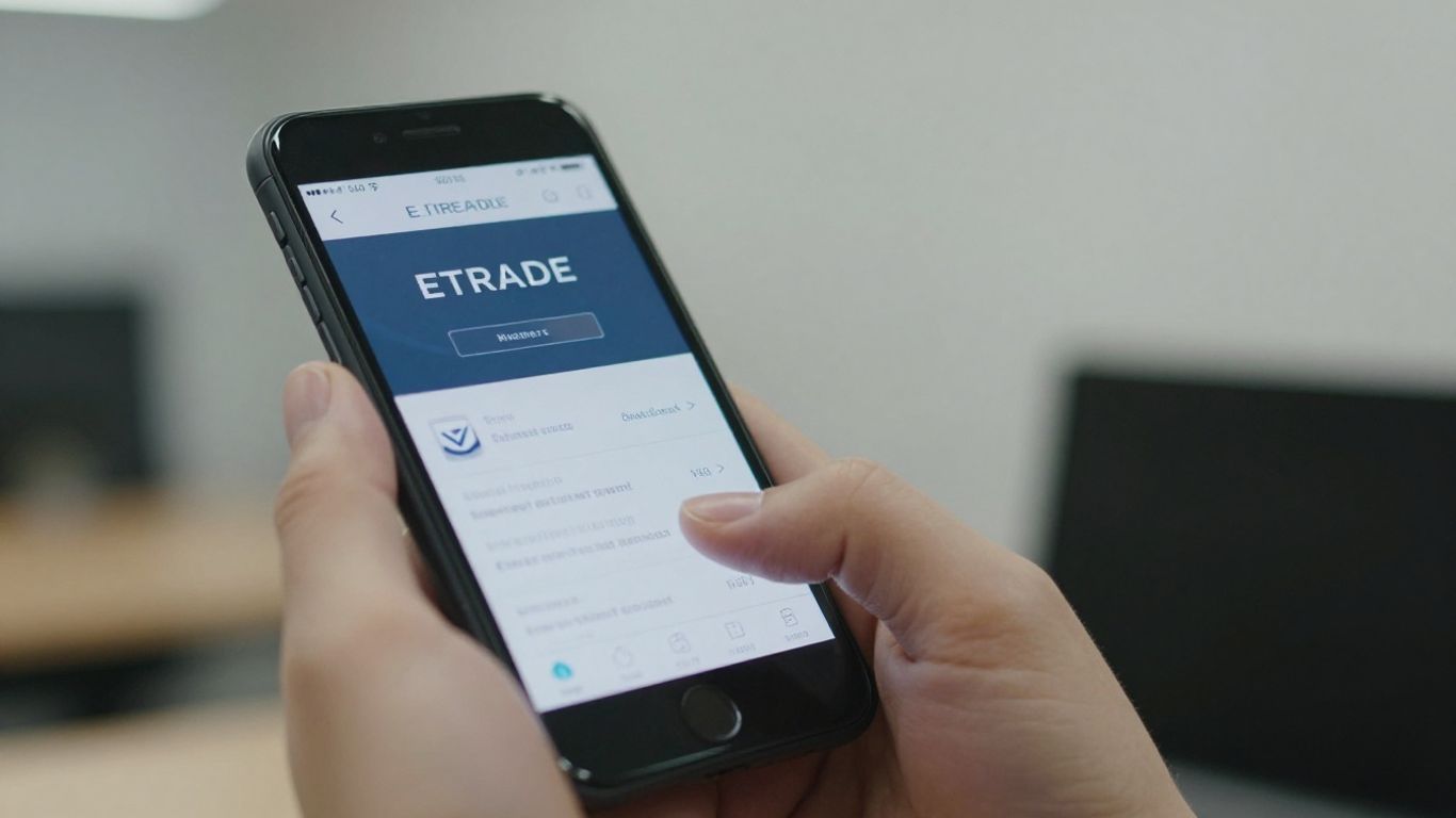 ETRADE customer service contact options on a smartphone.