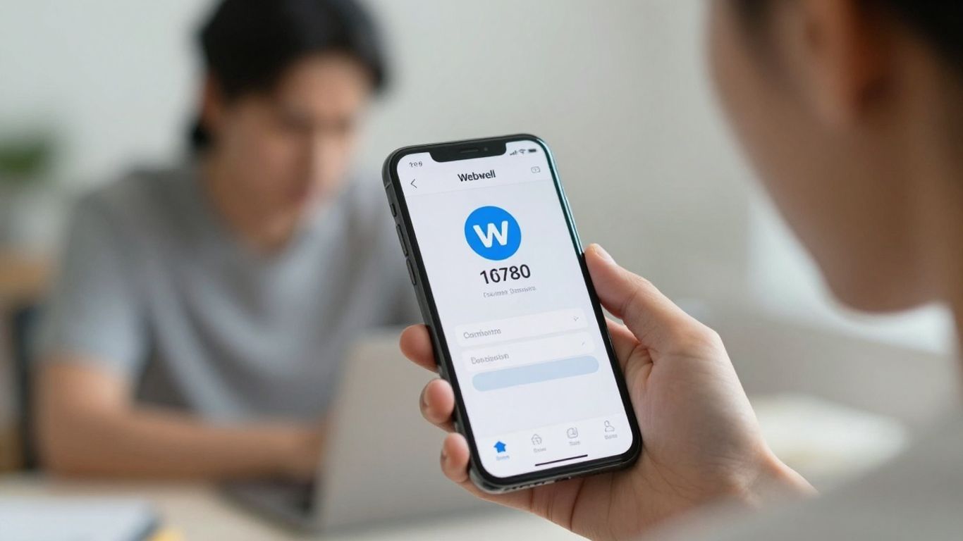 Person frustrated with Webull login on phone.