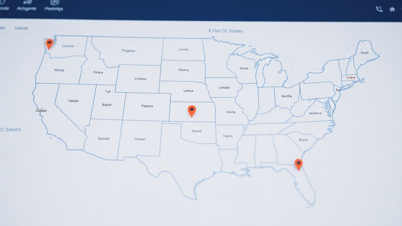 Interactive Map with Cities of the United States