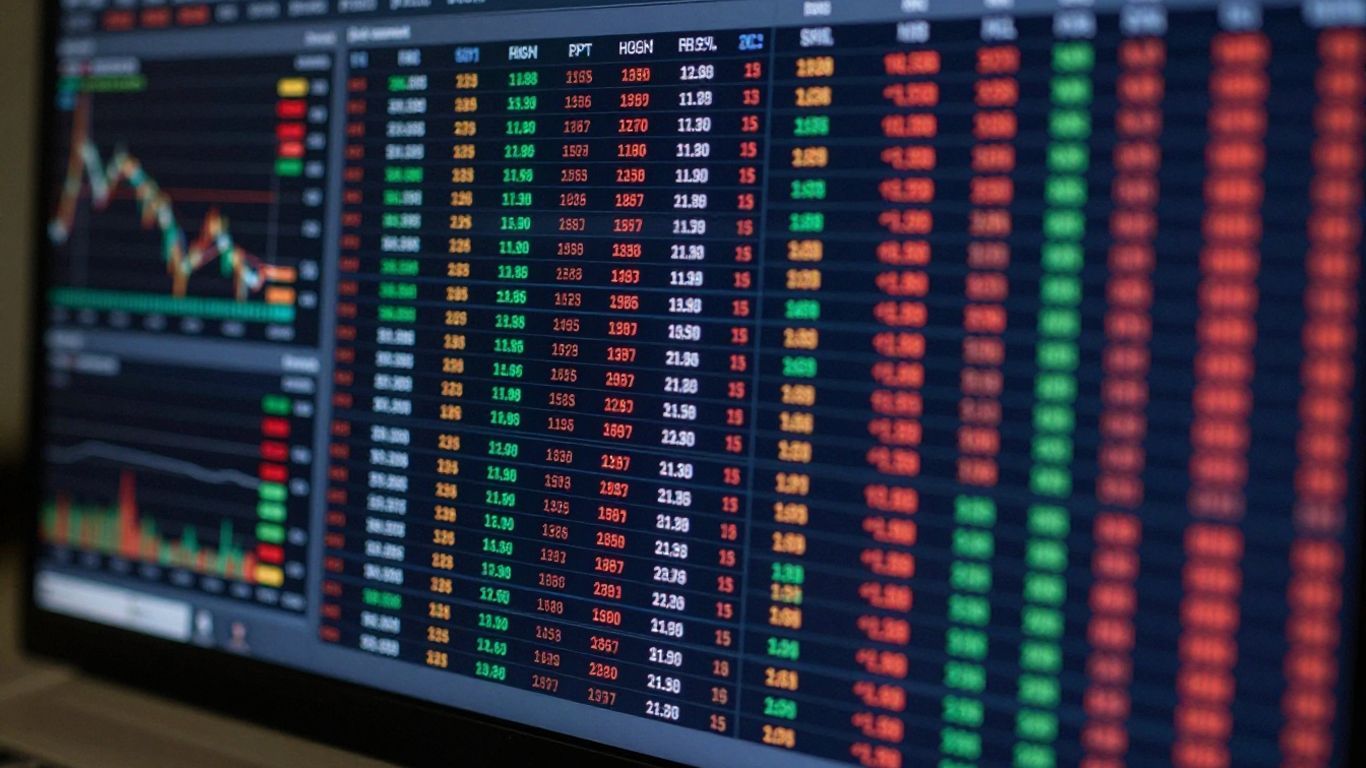 Modern trading terminal interface with dynamic financial data.