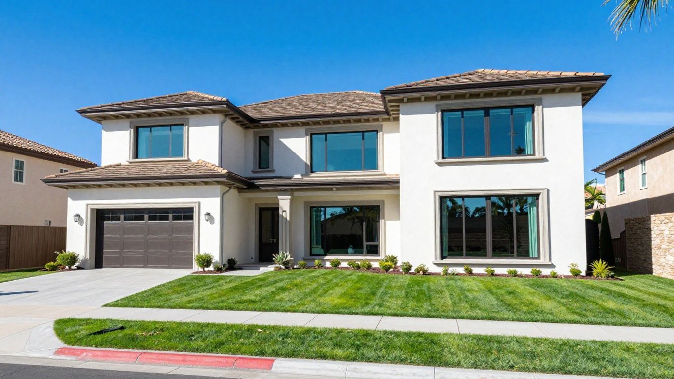 Luxury mansion in Las Vegas with elegant landscaping.