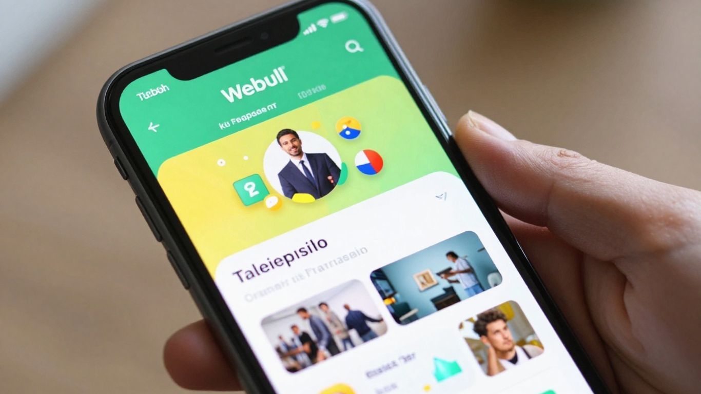 Webull trading app on a smartphone screen.