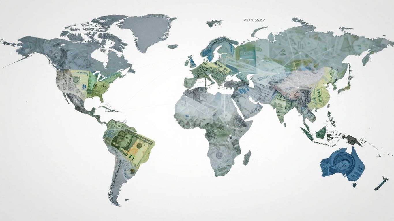 Global currency exchange and financial networks.