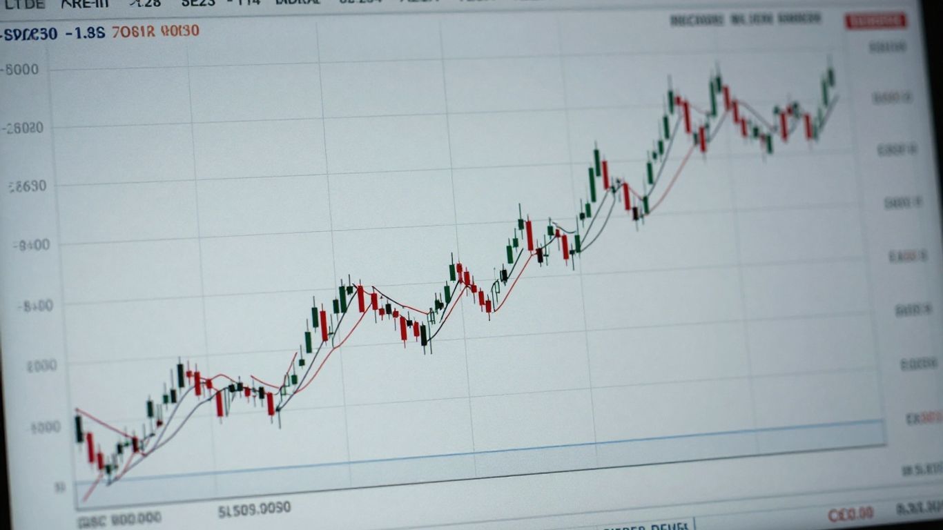 Trading chart with MACD indicator settings.