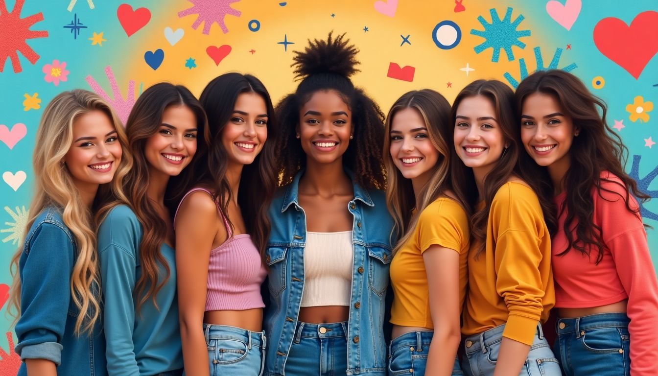 Diverse young women embodying the spirit of social media influence.