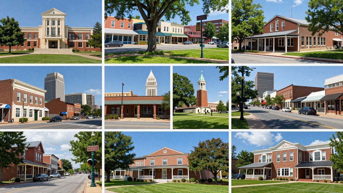 Kansas cities skyline and unique local accommodations.
