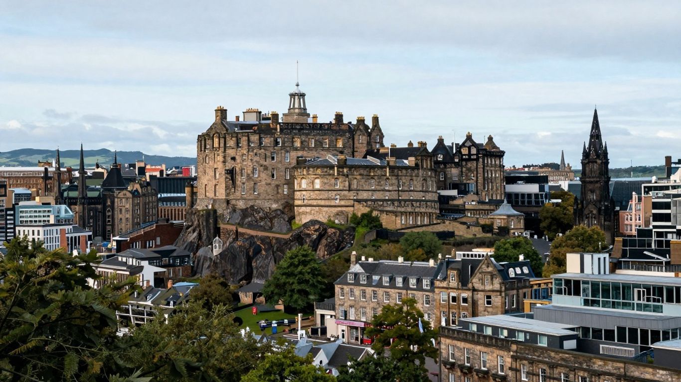 Edinburgh skyline with castle and Arthur's Seat