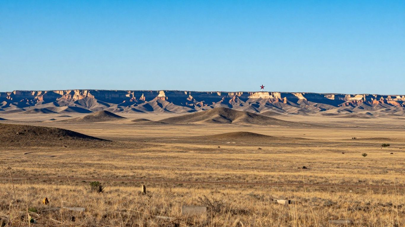 Vast Texas landscape with rolling plains and mesas.