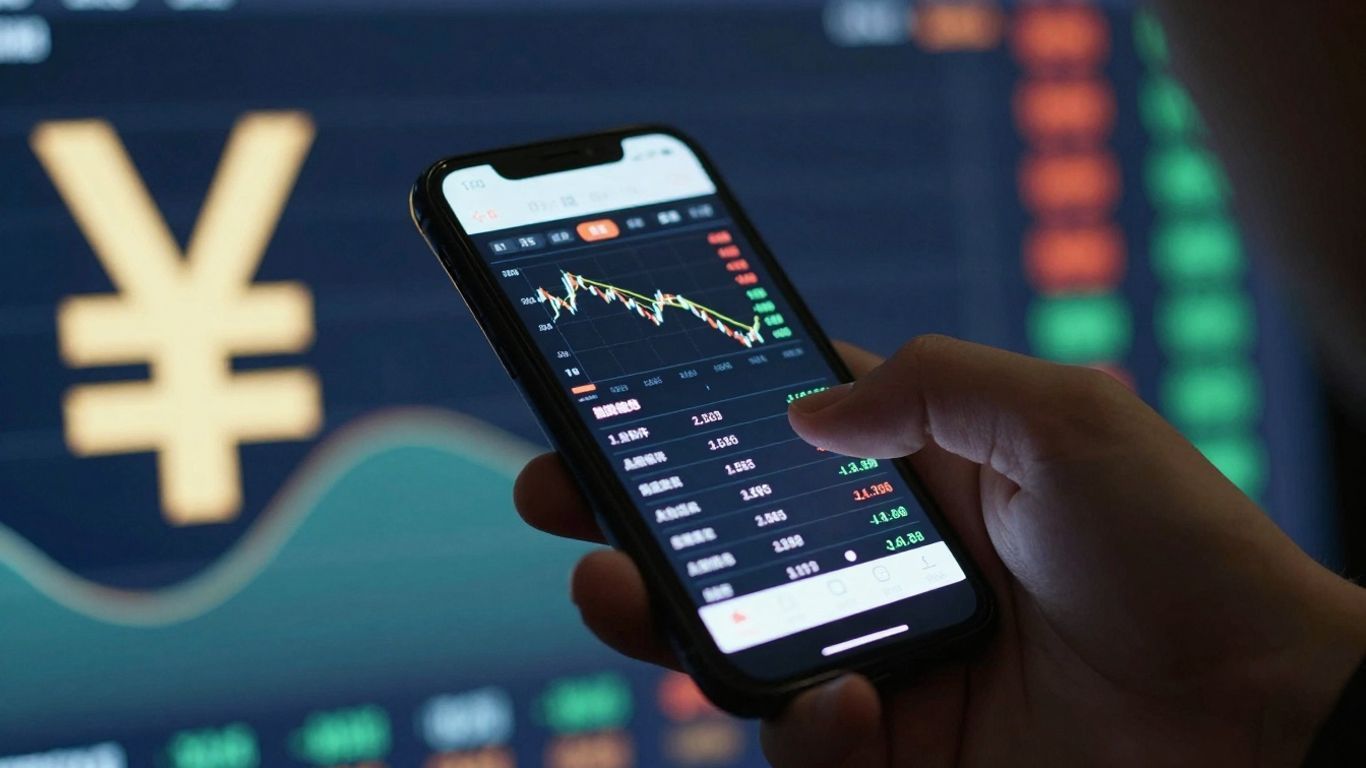 Forex trading interface on a smartphone screen.