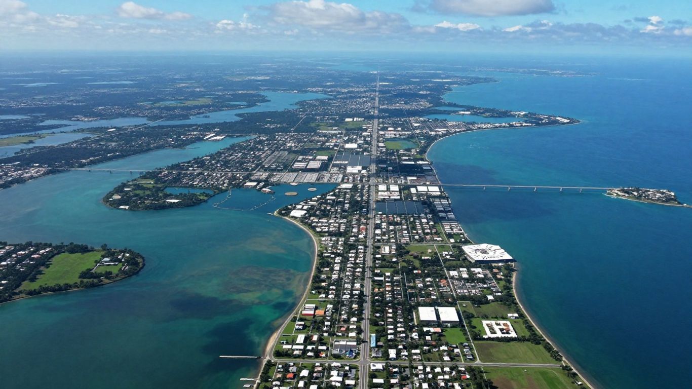 Florida map with cities and diverse landscapes.