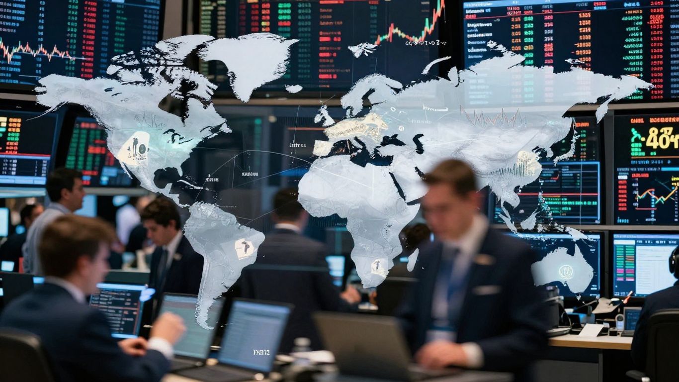 Global financial markets with currency exchange elements.