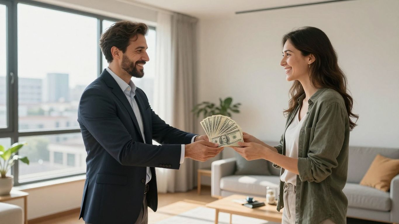 Homeowner receiving money from real estate agent