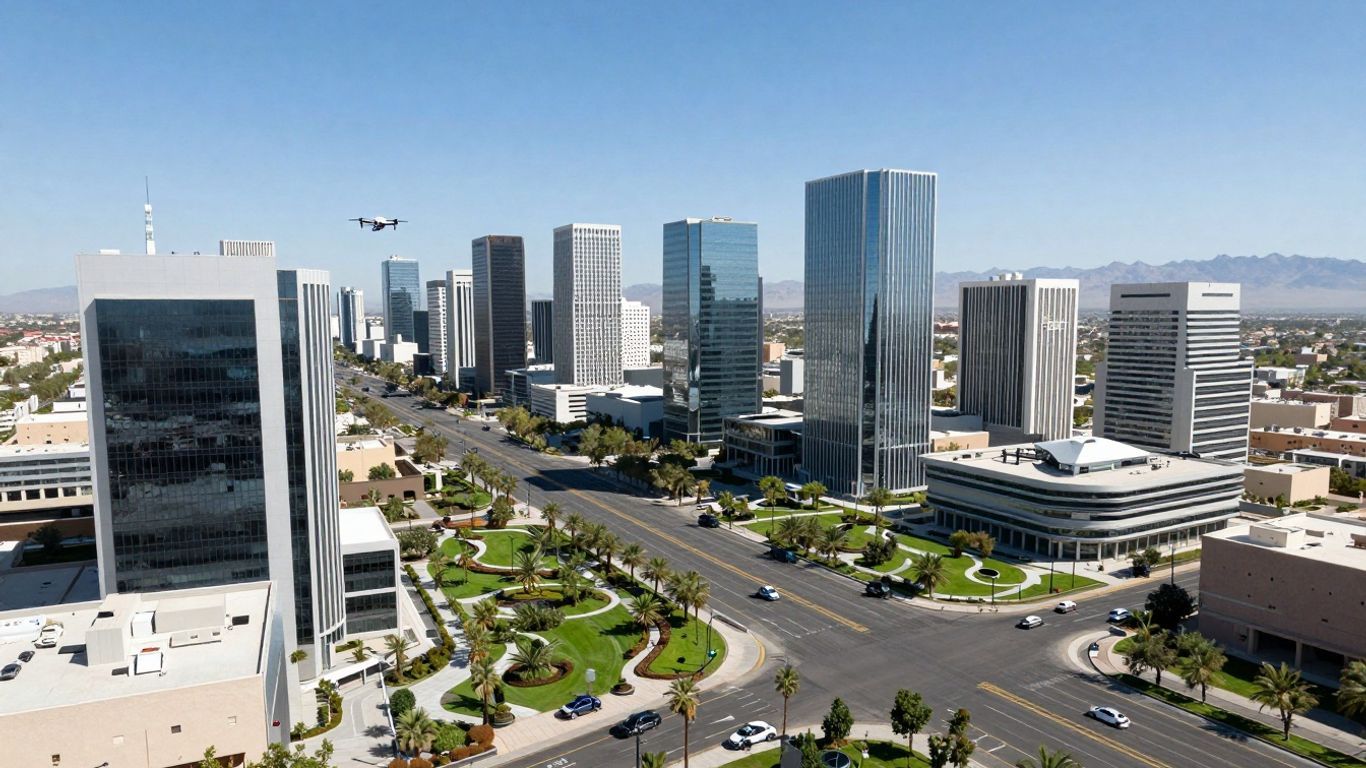 Futuristic smart city design in Arizona