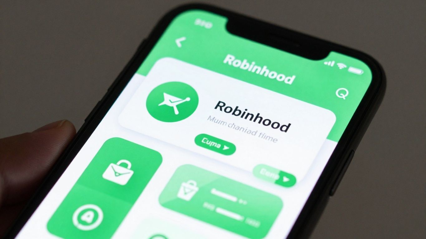 Robinhood trading app interface on a smartphone.