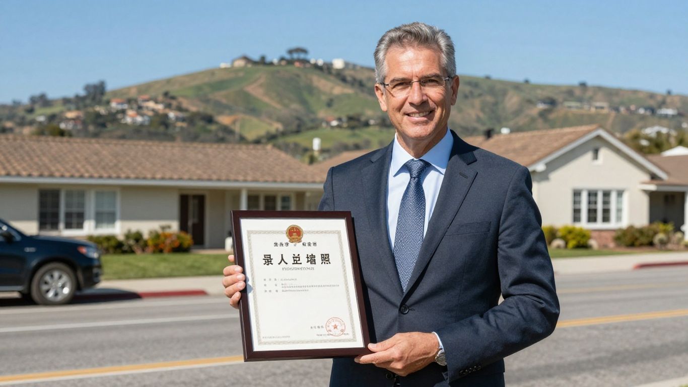 California real estate broker license and coastline.
