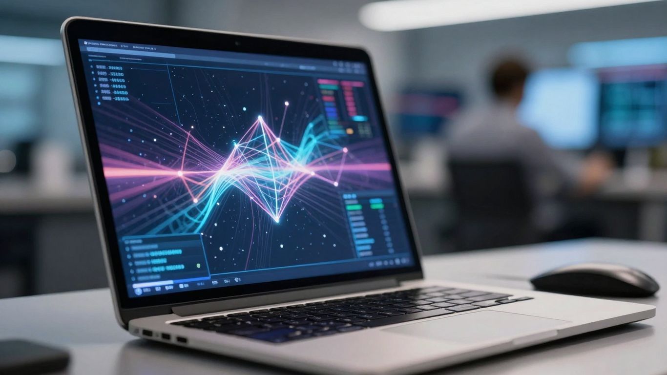 Interactive Brokers trading platform interface on a laptop.