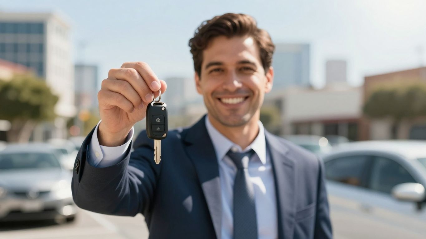 West Covina insurance broker with car key