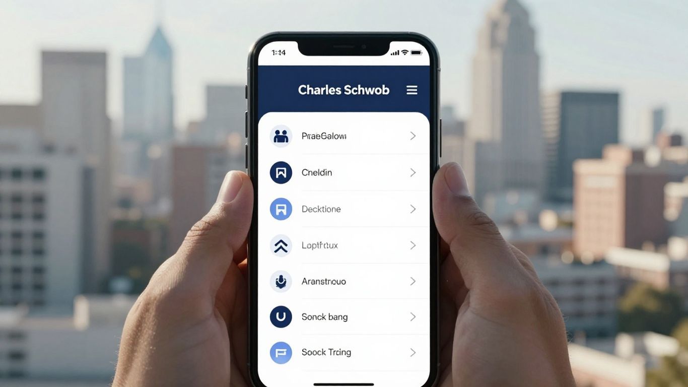 Charles Schwab stock app interface on a smartphone.